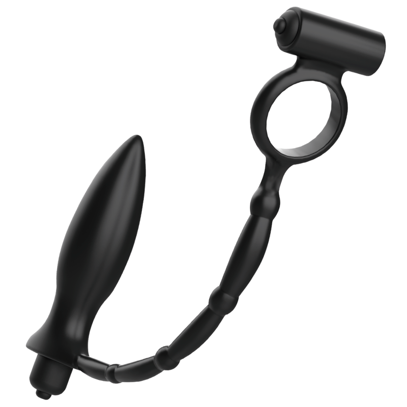Vibrating Anal Plug With Pleasure Ring