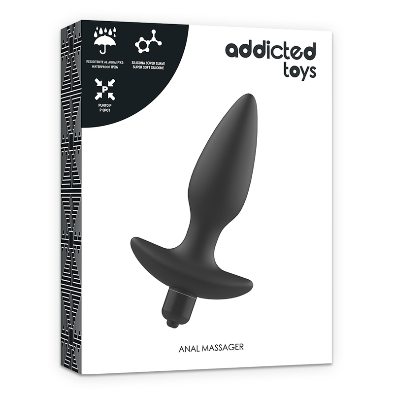 Black Vibrating Anal Plug Massager