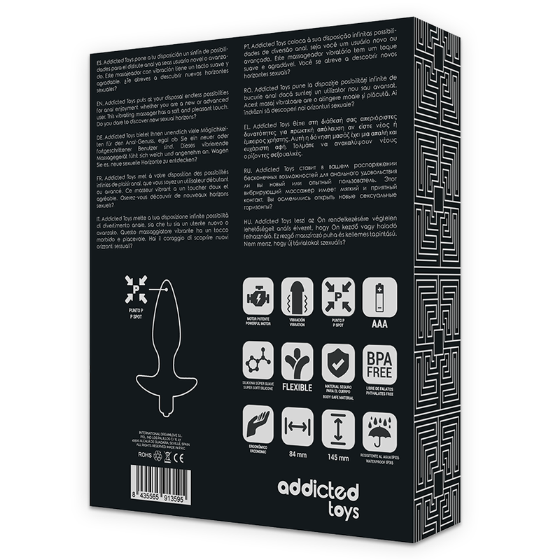Black Vibrating Anal Plug Massager