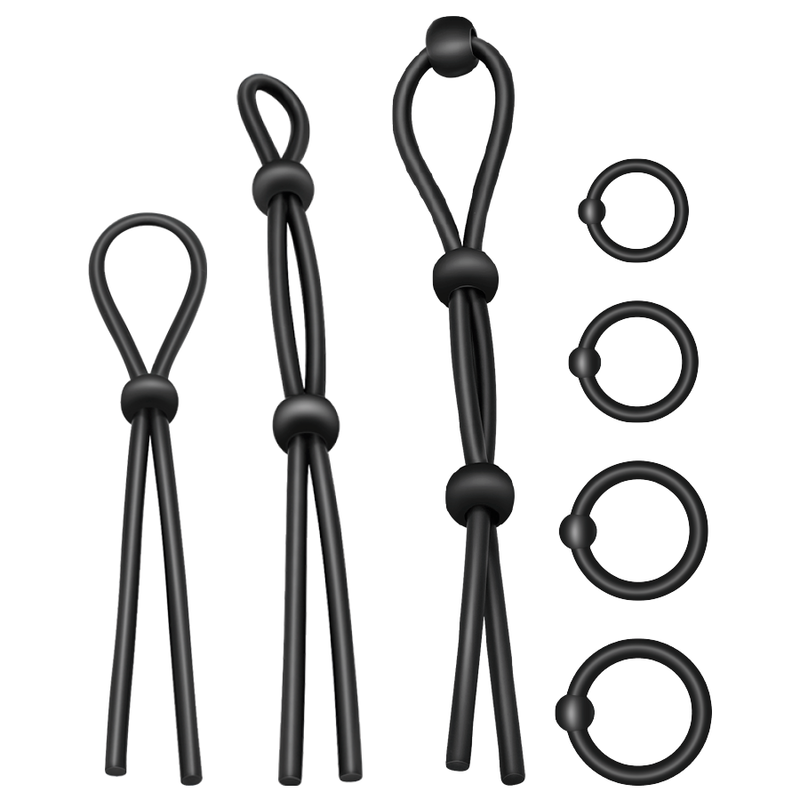 Set de 7 Anillos para Pene Flexibles de Silicona