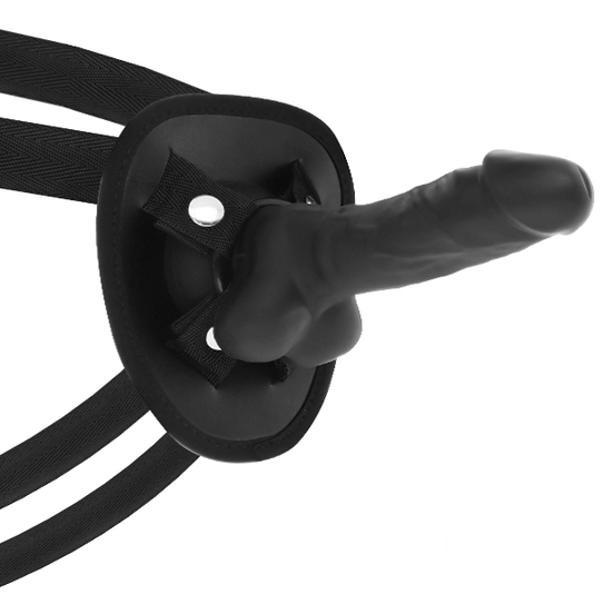 Black Articulated Silicone Harness Cocksil 13cm